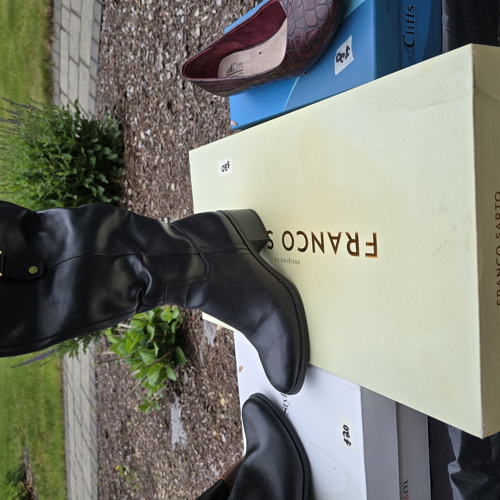 Franco Sarto Sleek Black Leather Boots